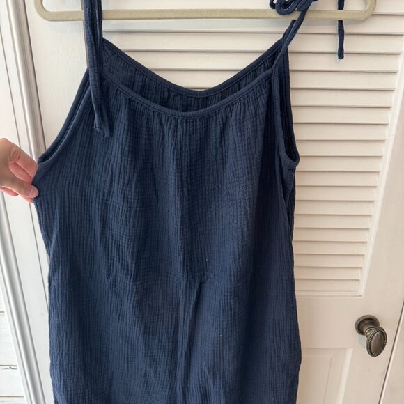 Navy Blue 100% cotton Romper - Picture 3 of 5